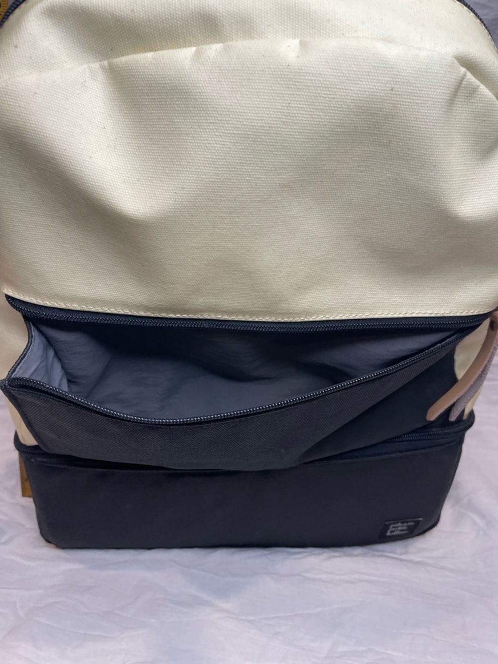 Petunia Pickle Bottom Axis Backpack, Black Cream Minimal Chic Baby Bag - Picture 7 of 16